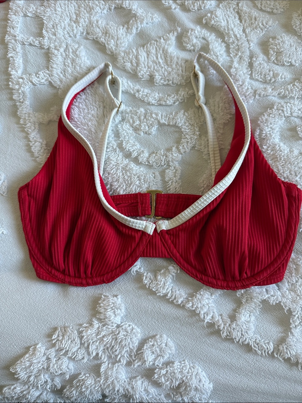 Hollister Curvy High Apex Ribbed Swim Top